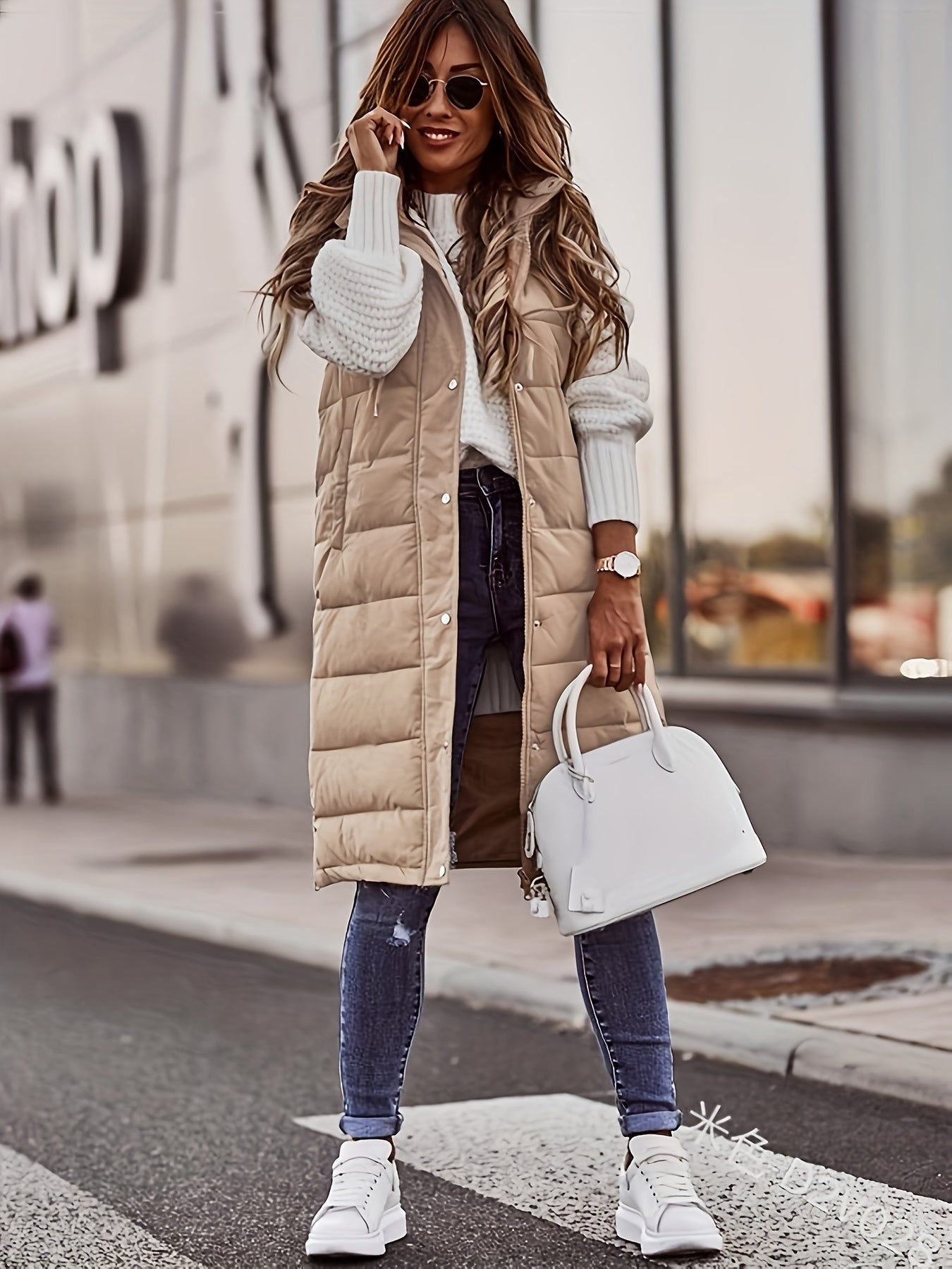 Adele™ Sleeveless Long Coat